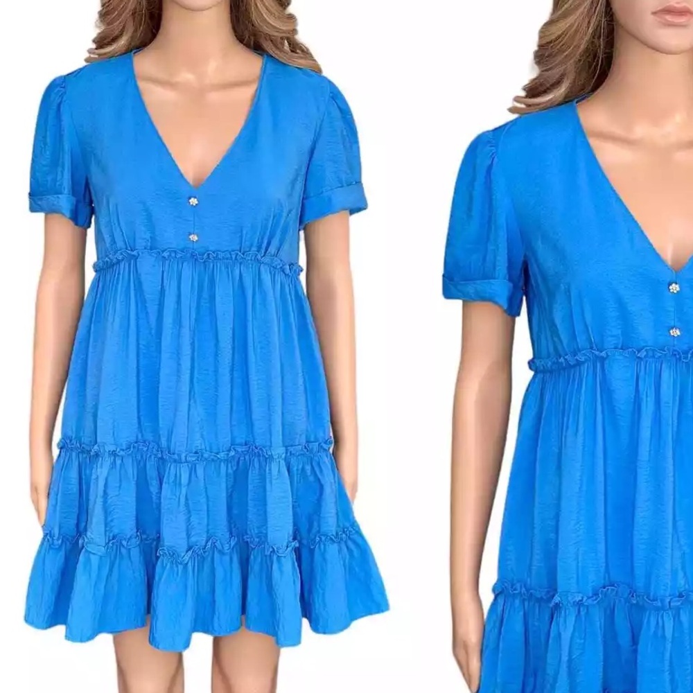 Zara blue jay blue babydoll dress